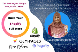 clone, or create a shopify store or landing page by pagefly