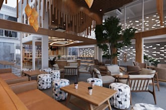 design and rendering restaurant, shop and store retail