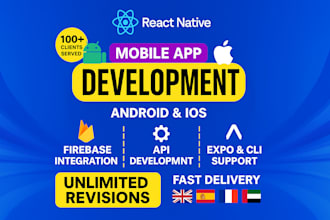 develop cross platform react native app for android and ios