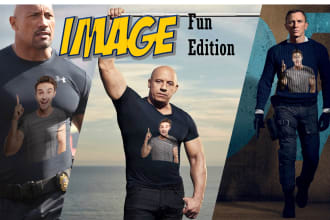 make hollywood cellebrities show your photo or image on his shirt