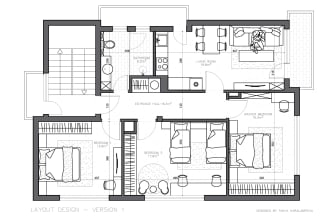 design 2d floor plan with furniture layouts for your space