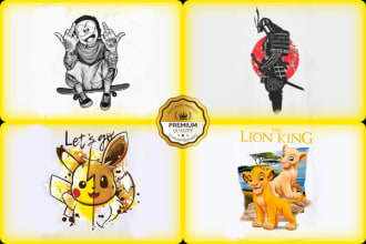 do create amazing anime , cartoon t shirt design for your brand