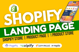 design a shopify landing page and product page using pagefly zipify shopify code