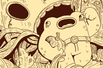 draw coloring book page for children