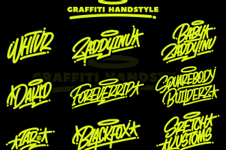 create handstyle graffiti tag for your name logo