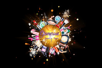 design feminine, glitter logo within 2 hours