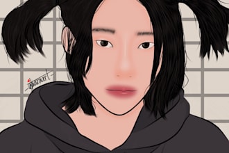 draw your face like anime or cartoon korea