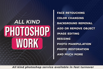 do skin retouching, replace background, retouching, color correction or change