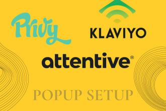 design a privy or attentive or klaviyo pop up for your business
