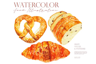 draw food illustration in watercolor