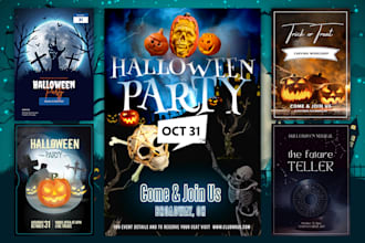 design halloween concert club party dj hip hop event flyers