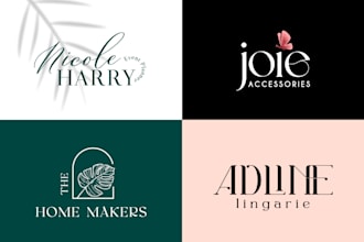 design minimal feminine logo and branding kit