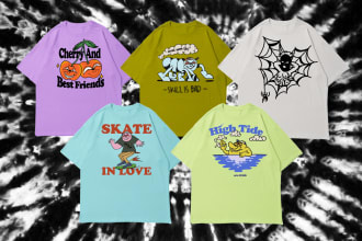 create unique custom vintage illustration for t shirt design