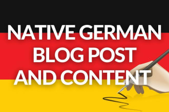 write native german blog post and content