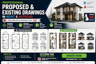 draw UK proposed and existing drawings in revit and autocad