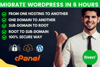 transfer or backup  wordpress website in 6 hours