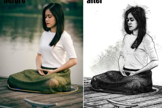 draw realistic pencil sketch and portrait hand drawing