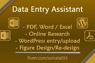 do wordpress, ms word, excel data entry, content upload
