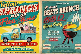 design retro or vintage flyer or poster