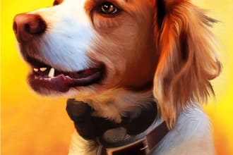 draw realistic digital portrait of your cat, dog or any pet