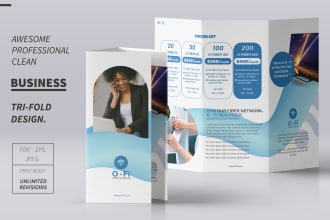 make an awesome and clean trifold  brochure for you