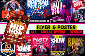 do dj, hip hop, thanksgiving, club, event flyer and posterwith in 8 hour