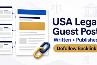 write and publish USA legal blog guest post with SEO backlink services