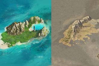 make artistic fantasy map, sci fi map for you