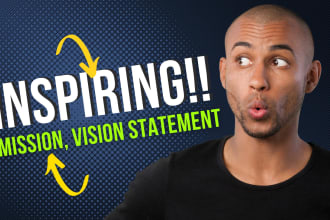 write your company intro, an inspiring mission and vision statement