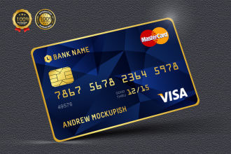 design credit card, debit card, gift card, membership card or business cards