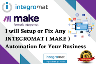 fix or setup integromat, make to automate your business