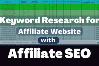 do keyword research for affiliate site with affiliate SEO