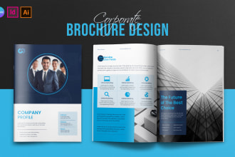 design corporate company profile, annual report, handout, digital brochure, pdf
