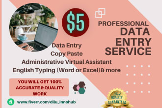 do any type of data entry and english typing job