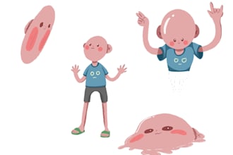 draw a cute cartoon character for you
