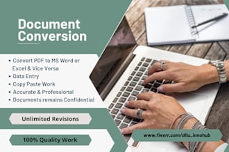 convert PDF to word or excel, copy paste within 2 hours