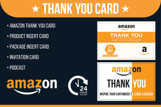 design amazon thank you card, gift card