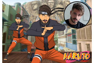 draw you as a naruto or any anime character