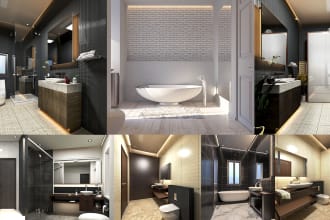 do  bathroom design and 3d rendering ,remodeling