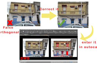 correct the perspective orthogonal of any photo building