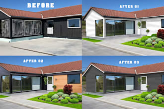 change house or wall color, facade paint modernize  home exterior