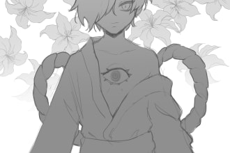 sketch any anime character in my style