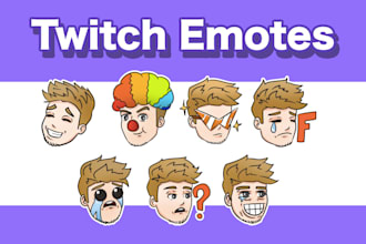 draw cute twitch emotes or badges for you