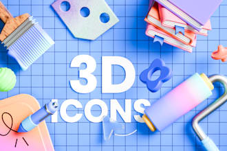 create modern 3d icons