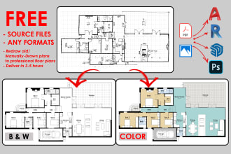draw any architectural 2d with revit, autocad