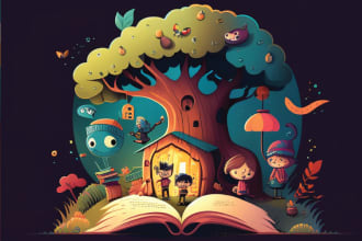 draw your high resolution children story book illustration