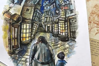draw an illustration in traditional watercolor