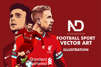create an awesome football sport vector art illustration