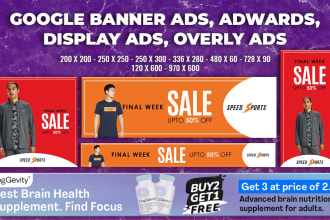 create google banner ads, adwords display ads, social media graphics