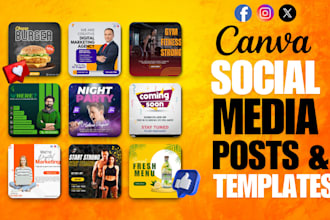 design pro social media posts, ads, flyer in canva templates
